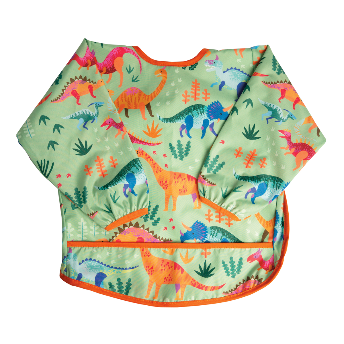 Combo Babero Con Mangas + Babero sencillo Dinosaurio