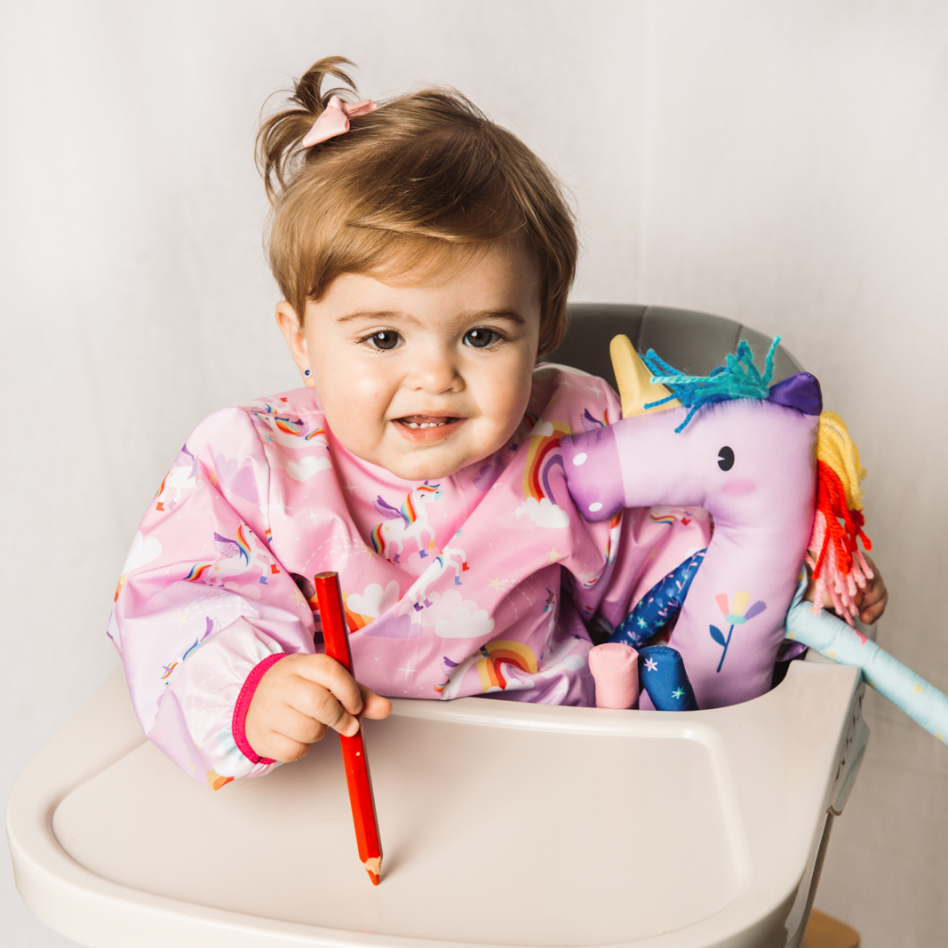 Babero manga larga Unicornios