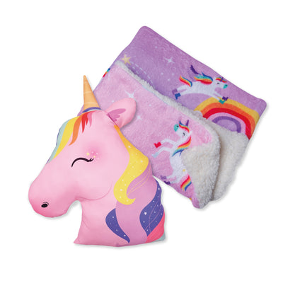 Combo cobija unicornios + cojín unicornios
