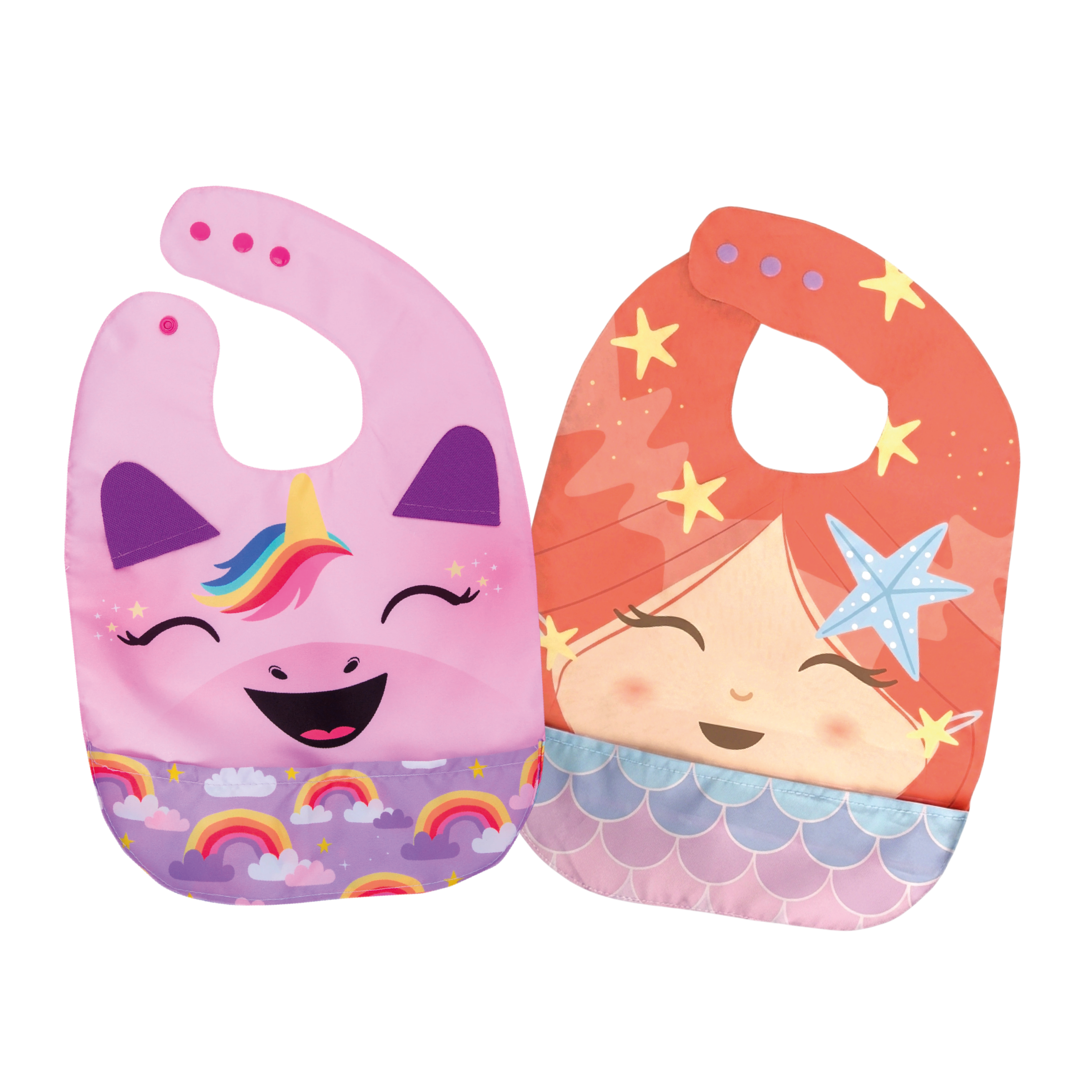 Combo Babero unicornio + babero Sirena