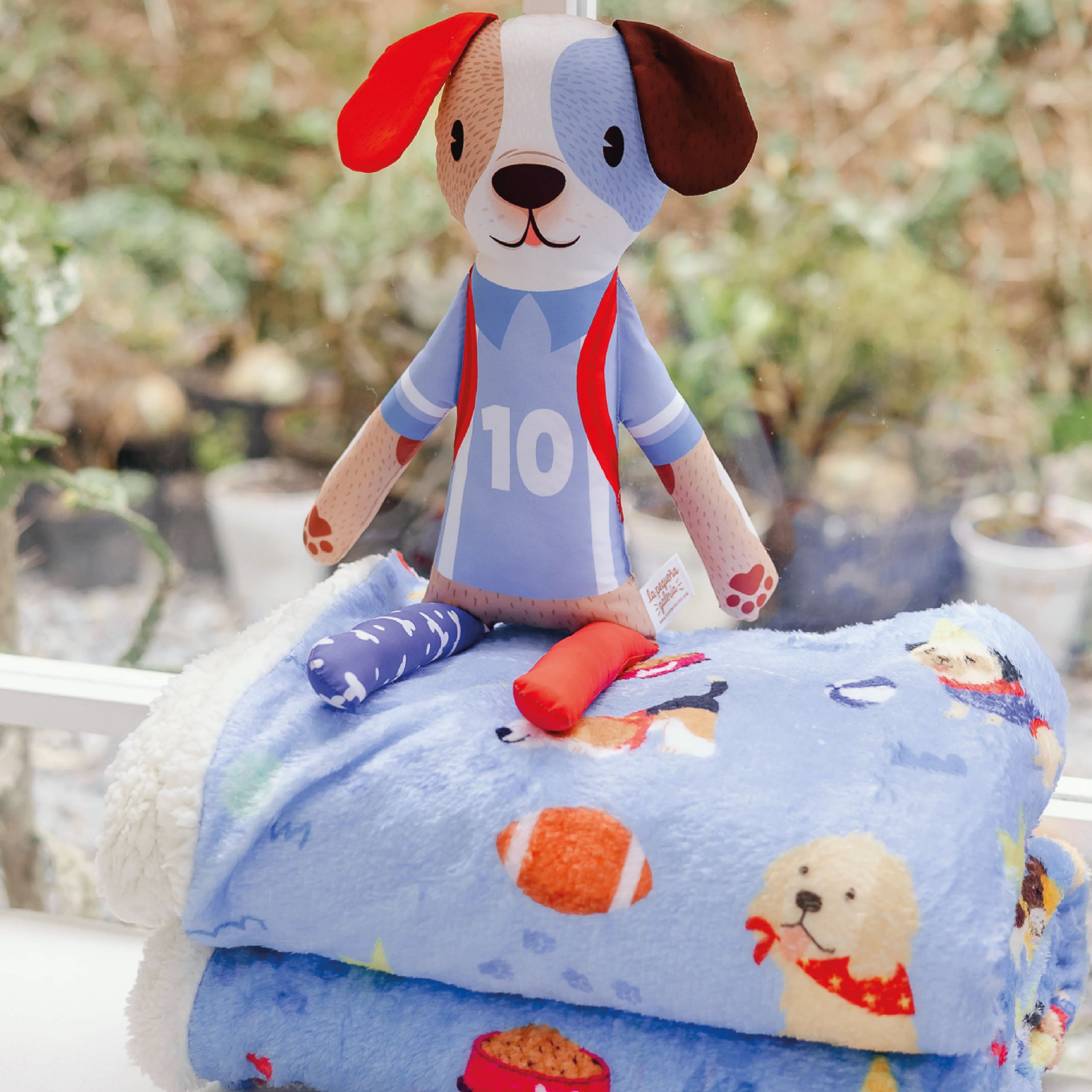 Combo Cobija Bebé Perritos + Peluche Toby
