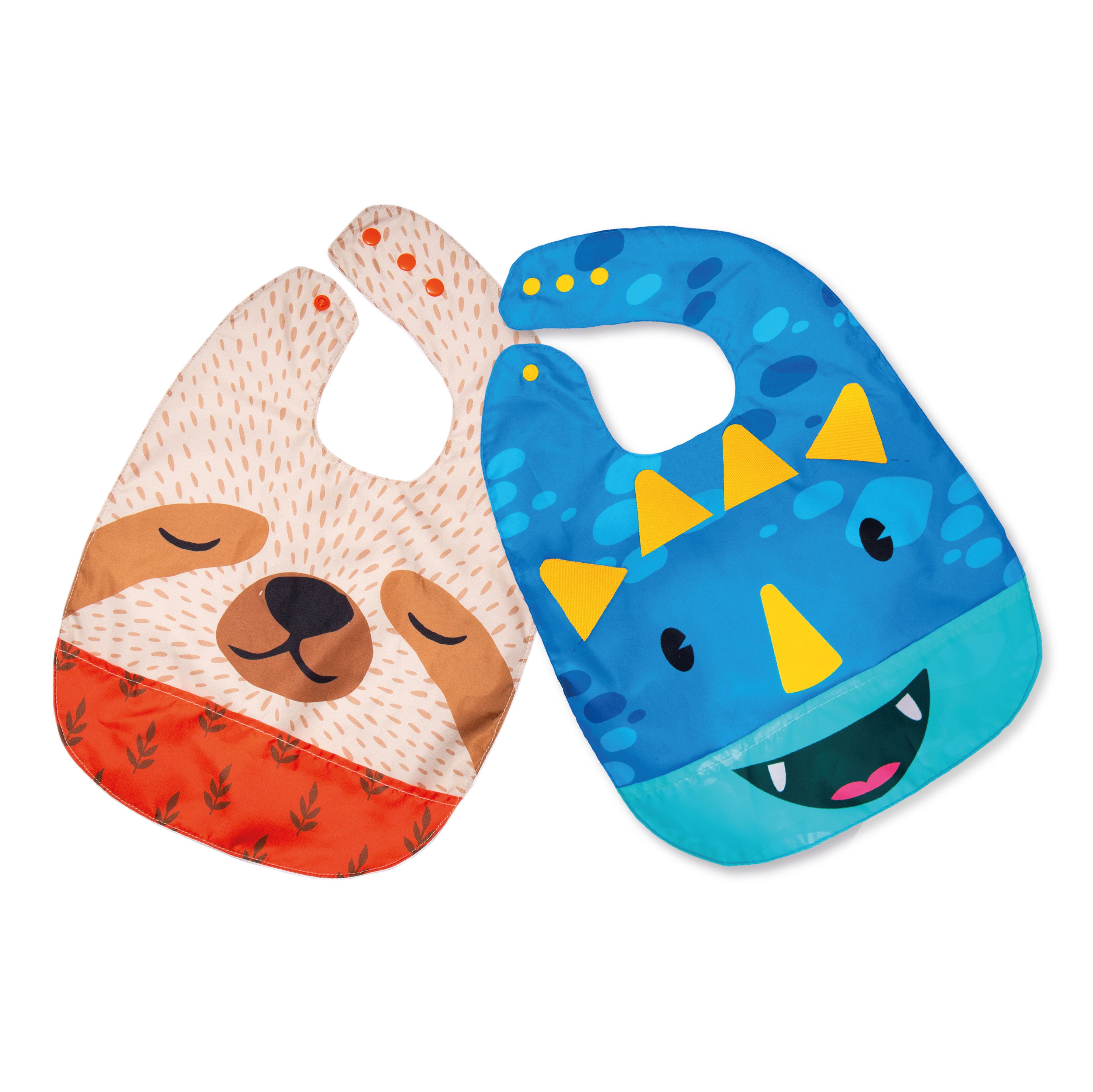 Combo Babero oso perezoso + babero dinosaurio