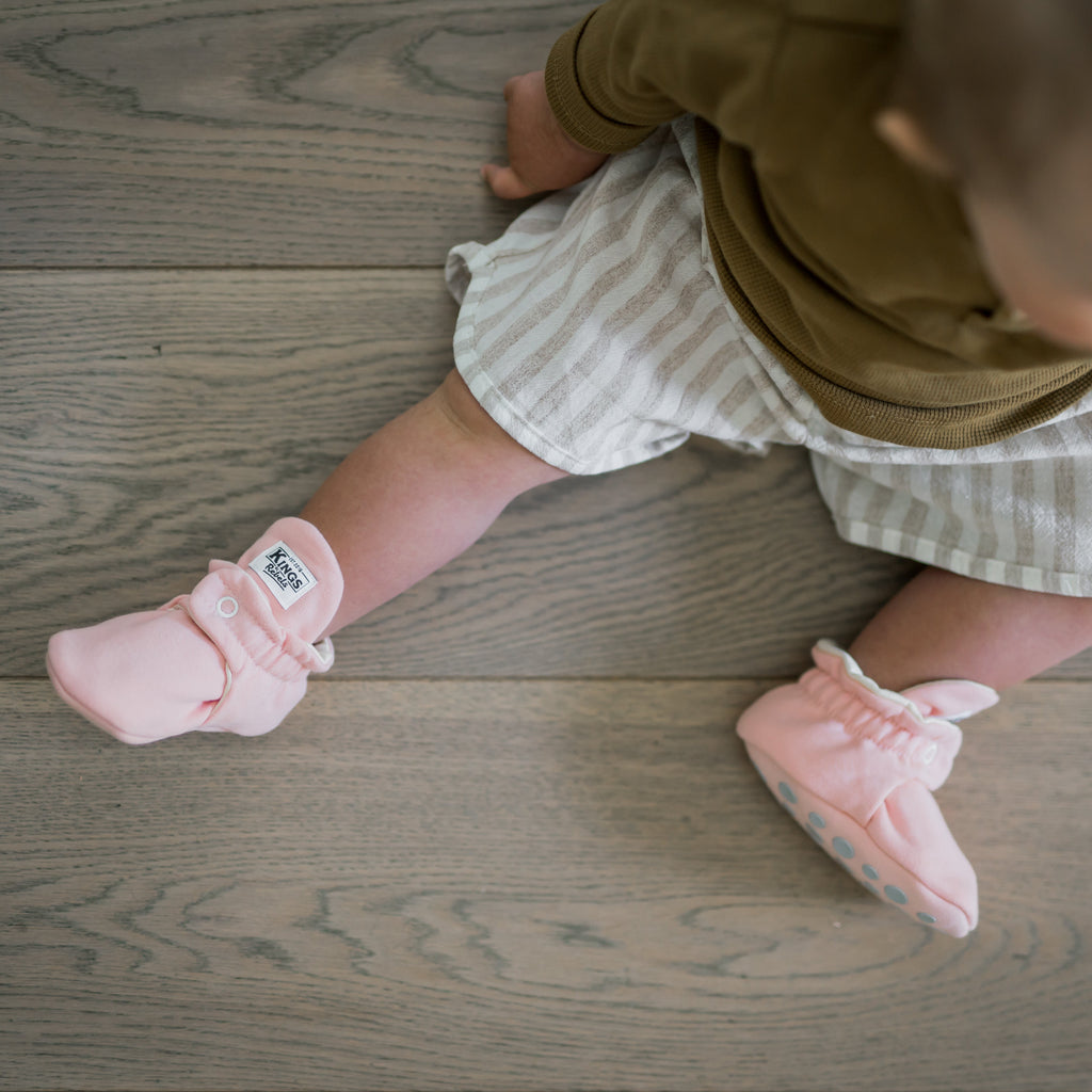 Zapatos Bebé Algodón Rosado Gripper