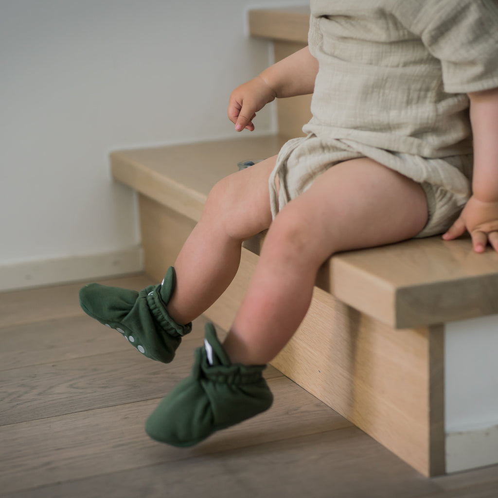 Zapatos Bebé Algodón Verde Gripper