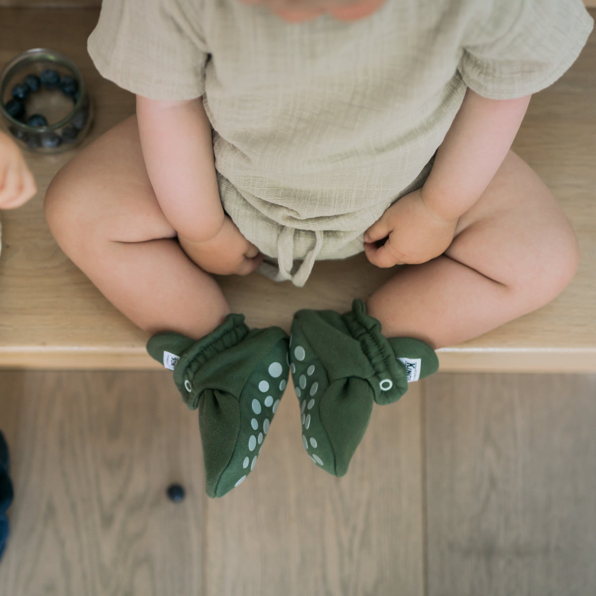 Zapatos Bebé Algodón Verde Gripper