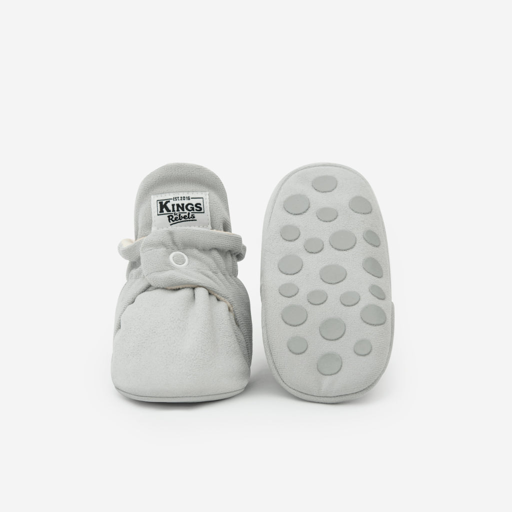 Zapatos Bebé Gamuza Gris Claro Gripper