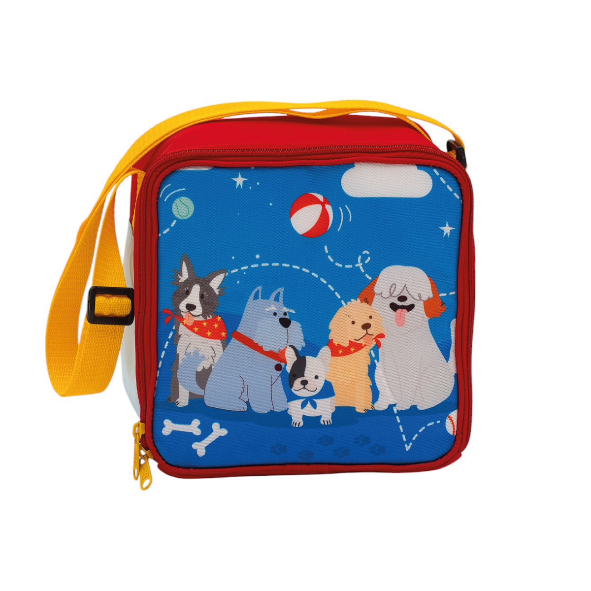 Combo Lonchera Cuadrada Perritos + Bolsa Multiusos Perritos