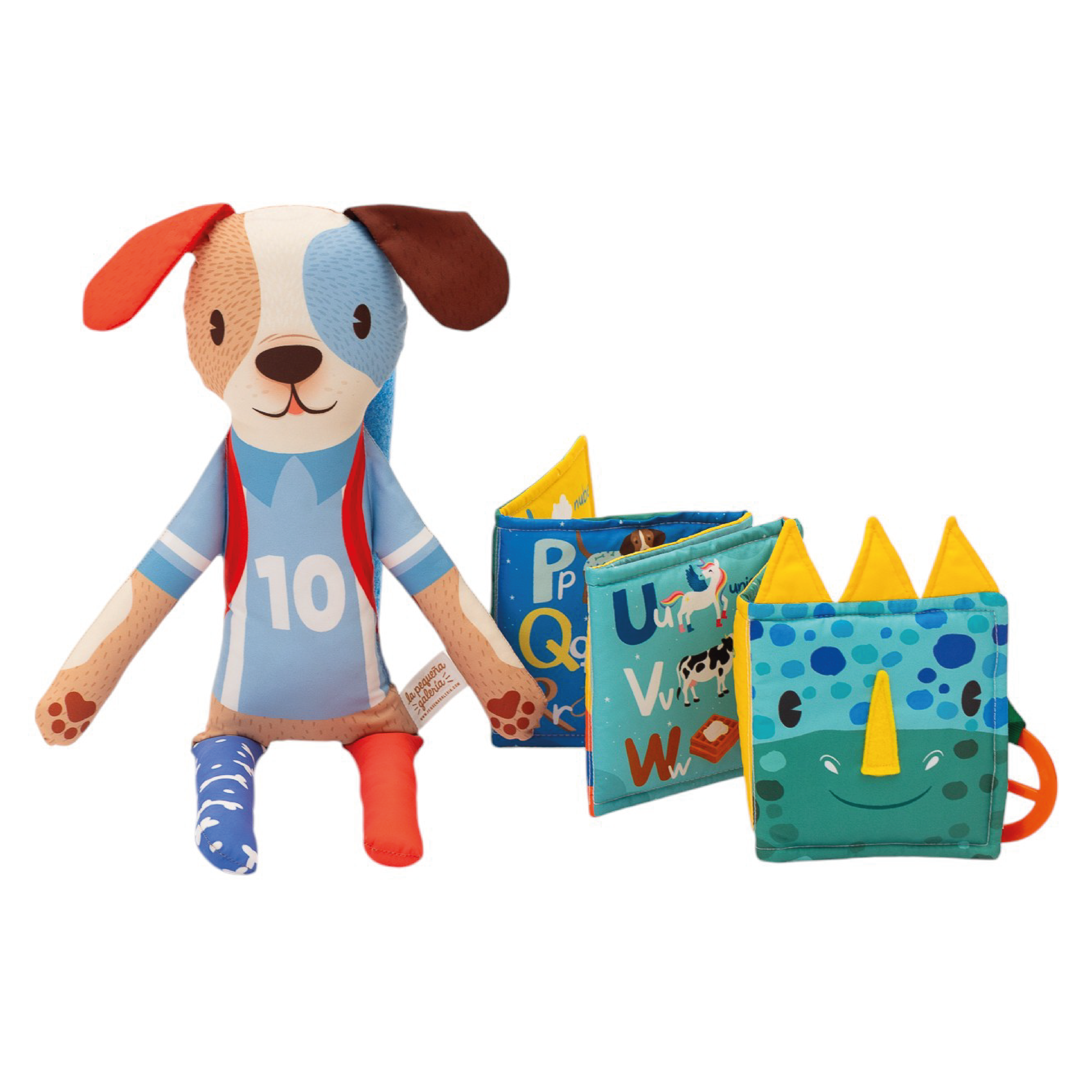 Combo libro de tela ABC + Peluche Toby